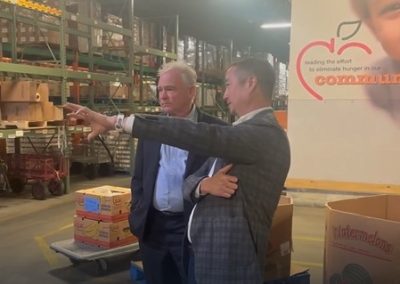 Senator Tim Kaine discusses SNAP cuts with Hampton Roads food bank leaders
